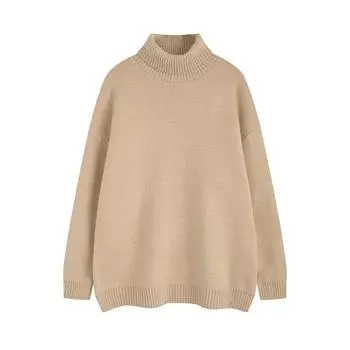 Men s clothing autumn and winter men s and women s thickened turtleneck sweater solid color pullover warm knitted sweater M хаки