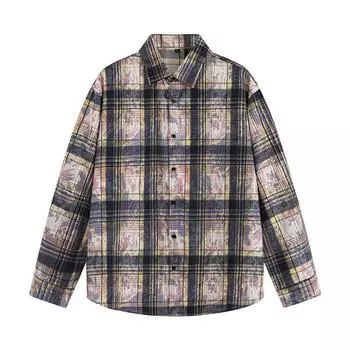 Men s Clothing Japanese Loose Breathable Shoulder Plaid Shirt Long Sleeve Large Size Men s Shirt M