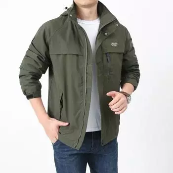 Мужское пальто осень и зима новая флисовая утолщенная куртка для инструментов съемная шапка повседневная куртка для активного отдыха M