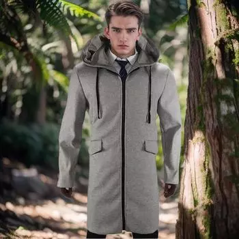 Men s Coat Hooded Jacket Zipper Cardigan M