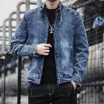 Men s Coats, Autumn and Winter Clothes, New Spring and Autumn Casual Korean Style Trendy Men s Denim Jackets M