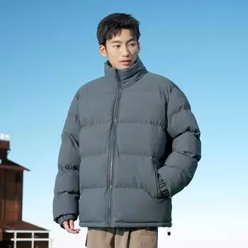 Мужские пальто, куртки, мужские утепленные хлопковые пальто, свободные и универсальные, воротник-стойка, теплые и холодные хлопковые пальто M