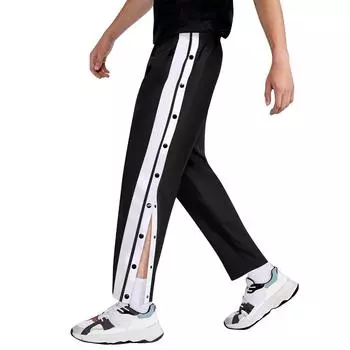 Men s Colorblock Buttoned Basketball Pants Men s Outdoor Sports Casual Pants L чёрный