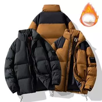 Мужское хлопковое пальто осень-зима новое утолщенное повседневное парное хлопковое пальто с воротником-стойкой модная хлопковая куртка M