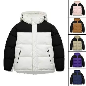 Men s cotton coat winter new couple hooded trendy fashion men s cotton coat jacket M