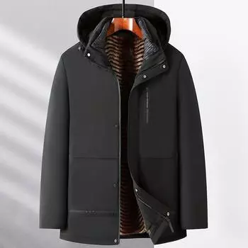 Men s Cotton-padded Clothes Can Be Removed From Mink Velvet Liner Cotton Clothes Winter Velvet To KeepOvercome One Dress and Two Wears L чёрный