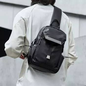 Men s Crossbody Bag, Casual Versatile Chest Bag, Cycling Sports Single-shoulder Crossbody Bag, Commuting Messenger Bag for Men чёрный