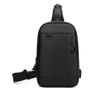 Men s Crossbody Bag Large Capacity Chest Bag Water-Repellent Shoulder Bag чёрный