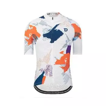 Men S Cycling Jersey - Breathable Moisture-Wicking Short Sleeve Top with Geometric Pattern, Zipper Cs for Training, Racing, Spring Summer Fall, S