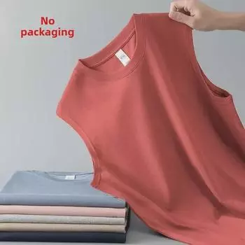 Men s Dark Green Slim Fit Sleeveless Vest: Handsome, Breathable, Short Sleeve, Round Neck Design