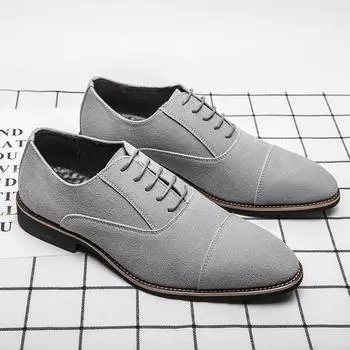 Мужские туфли дерби 2024 года, новые мужские повседневные туфли, многофункциональные, удобные, модные, мужские кожаные туфли 38 серый