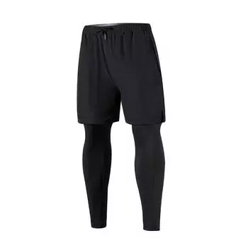 Men s Double-Layer Quick-Dry Elastic Running Fitness Trousers 5XL