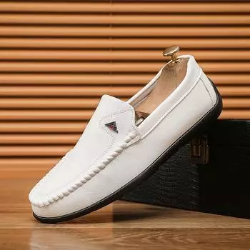 Men s Doudou shoes low-top foot cover lazy shoes men s casual leather shoes soft sole soft surface one pedal driving shoes men s shoes 39