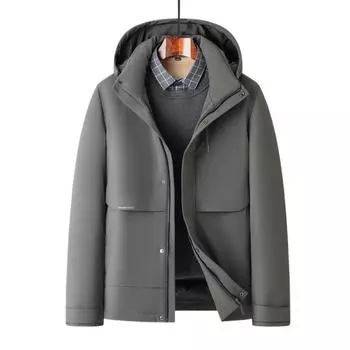 Men s Down Jacket Autumn and Winter New Casual Warm Hooded Down Jacket M