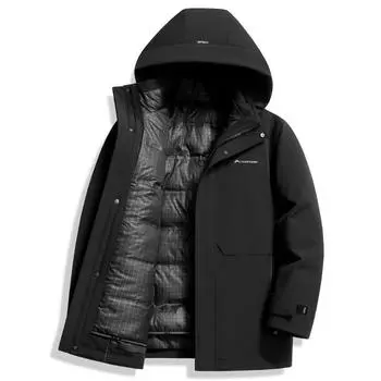 Men s Down Jacket Winter New Style One-piece Three-wear Men s Down Jacket Middle-aged Thickened Business Casual Jacket M