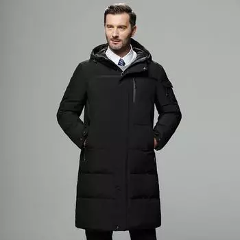 Мужские пуховики Новые зимние мужские куртки Утолщенные пуховики средней длины Высококачественные пуховики M темно-коричневого