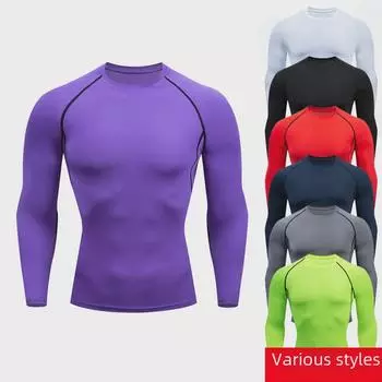 Men s Elastic Quick-Dry Long Sleeve for Autumn/Winter Training, Cycling, and Running 4XL