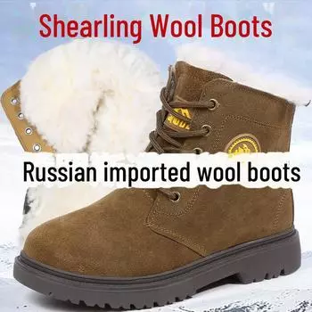 Men s Extra Thick Wool Snow Boots, Waterproof & Insulated High-Top Winter Footwear 39, Order One Size Up