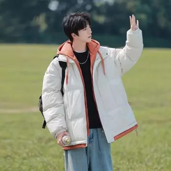 Men s Fake Two-piece Hooded Cotton Coat Men s New Winter Loose Thickened Cotton Coat To Keep Out The Cold Bread Coat Winter Coat S