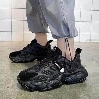 Men s Fashion Breathable Casual Shoes Students Running Sports Sneakers Male Comfortable Gym Outdoor Shoes 40 чёрный