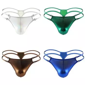 Men s Fashion Leather Underwear Briefs Sexy Underwear XL