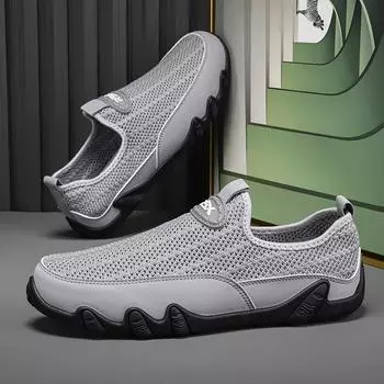 Мужская модная сетчатая обувь, сверхлегкие кроссовки, повседневная спортивная обувь, размер Fish Scale, большие размеры 39-48 39 белый
