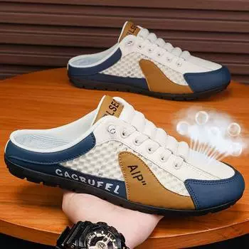 Men s Fashion Soft Bottom Half Slippers Summer Casual Shoes Bottom Shoes Sports 45 зелёный