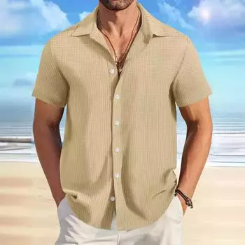 Мужская модная летняя футболка с застежкой-молнией, облегающая, с коротким рукавом и отложным воротником S