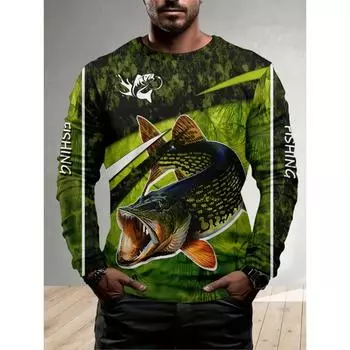 Men s Fashion Versatile Casual Digital Printed Long Sleeve Versatile Outdoor Fashion Long Sleeve Top S