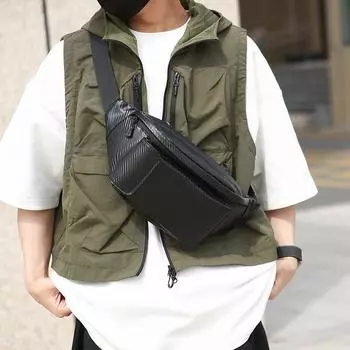 Men s Fashionable and Simple Single-shoulder Crossbody Small Backpack Outdoor Sports Cycling Waist Bag чёрный