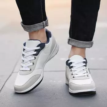 Men s Fashionable Versatile Casual Shoes Anti Slip Sports Leather Shoes Synthetic Leather Flat Bottom Vulcanized Shoes Walking 39