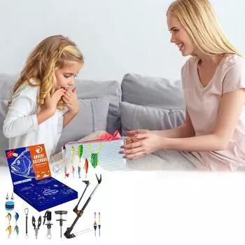 Men s Fishing Advent Calendar, 24-Day Fishing Gear Advent Calendar With Rod Holder, Fish Lip Clip, Hook Holder, And Christmas Countdown Calendar One Size