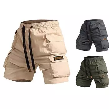 Men s Five Quarter Pants With Multiple Pockets Pants One Size армия зеленый