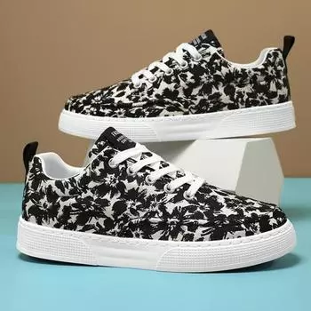 Men s Flat Casual Shoes 2024 Summer Four Seasons Canvas Comfortable Thick Sole Male Walking Shoes Fashion Versatile Board Shoes 39 белый