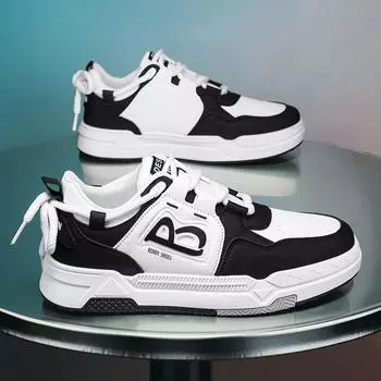 Men s flat casual shoes breathable four season outdoor walking shoes soft soled youth sports bread board shoes thick soled shoes 39