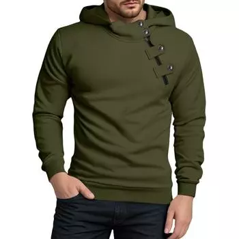 Men s Fleece Hoodie Casual Long Sleeve 1/4 Zipper Pullover Sweatshirts L