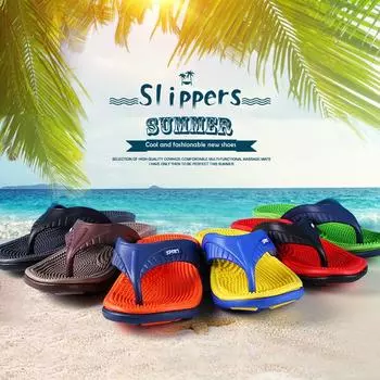 Men s Flip Flops Summer Comfortable Massage Bottom Big Size Beach Slippers Outdoor Casual Lightweight EVA Non-slip Drags 40