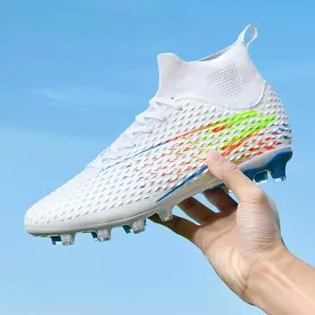 Men s Football Boots AG Professional Training Soccer Shoes Ultra Light Anti-Slip Turf Football Male Shoes Sport Shoes Football 39 белый