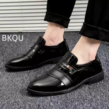 Men s Formal Casual Shoes Low Top Genuine Leather Gentleman British Elegant Comfortable Fashion Wearable Outdoor Business 39 чёрный