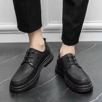 Men s formal leather shoes Classic retro gentleman style Leisure Business outdoor party Daily office wedding adult shoes 38 коричневый