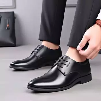 Men s Formal Shoes Leather Casual Business Social Shoe Male Black Legitimate Elegant and Classic Cheap Liquidation Office Party 38