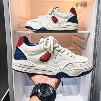 Men s four seasons breathable niche low-top student lazy casual shoes loafers platform Hong Kong style live broadcast outdoor board shoes men 39 белый