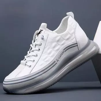 Мужские кроссовки для бега из натуральной кожи с воздушной подушкой, дышащие, повседневные, для тенниса, молодежные, легкие, для джоггинга 38