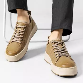 Men s genuine leather board shoes Luxurious minimalist quality Outdoor Leisure Party youth Black and White Daily office shoes 38 чёрный