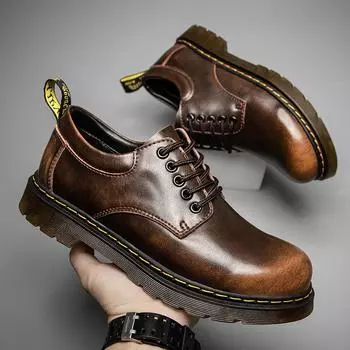 Men s genuine leather casual shoes Fashion Comfort Round Toe Shoes Men Casual Outdoor non slip footwear Elegant Work Shoe Homme 38 чёрный