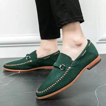 Men s Genuine Leather Loafers Shoes Man Fashion Slip on Male Footwear Luxury Brand Designer Shoes Moccasins Comfy Dress Shoes 39 чёрный