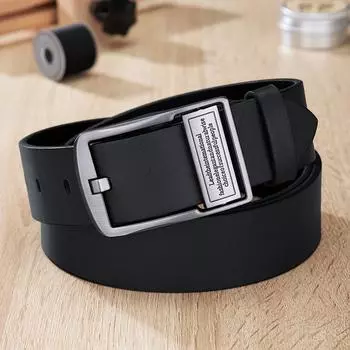 Men s Genuine Leather Rotating Pin Buckle Belt - Classic, Versatile, Casual Fashion Trend 130 cm