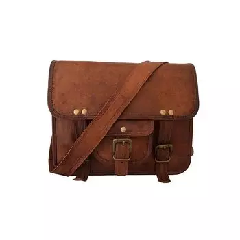 Men s Genuine Leather Vintage Sling Messenger Handmade Briefcase Bag Satchel 11 x 9 x 3 in