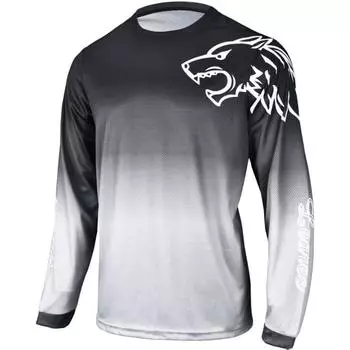Men s Gym Top Wolf Printed Long Sleeve T-Shirt Fintness Running Jersey Spring Autumn Breathable Quick-Drying Sports Men Clothing S