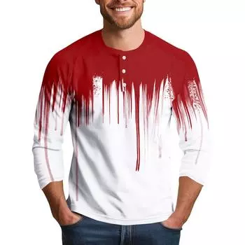 Men s Halloween Print Raglan Dralan Three-quarter Sleeve Casual Top XL красный